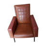 Brown skai chair, 70s