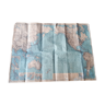 Carte planisphère terrestre papier années 60