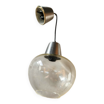 Suspension made of blown glass and aluminium