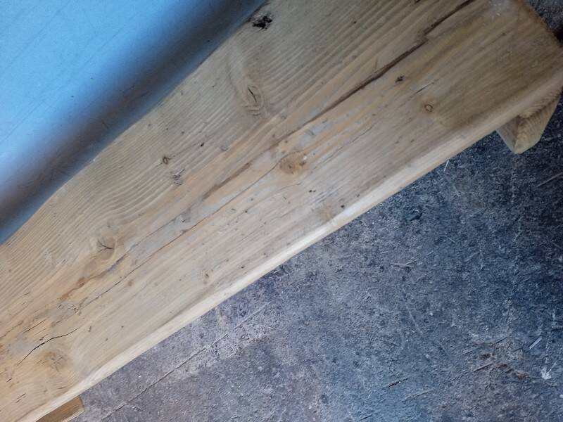 Bench 120 cm old solid wood with patina