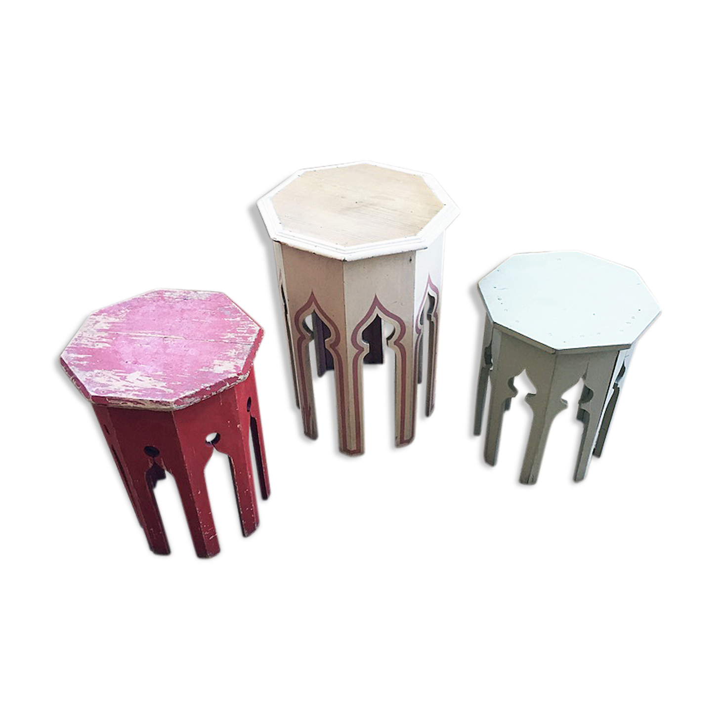 Moroccan stools, set of 3