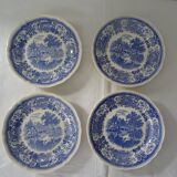 4 plates old faience 506 112 villeroy boch burgenland blue