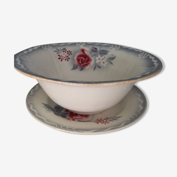 Set bowl and round dish Digoin Sarreguemines