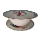 Ensemble saladier et plat rond Digoin Sarreguemines