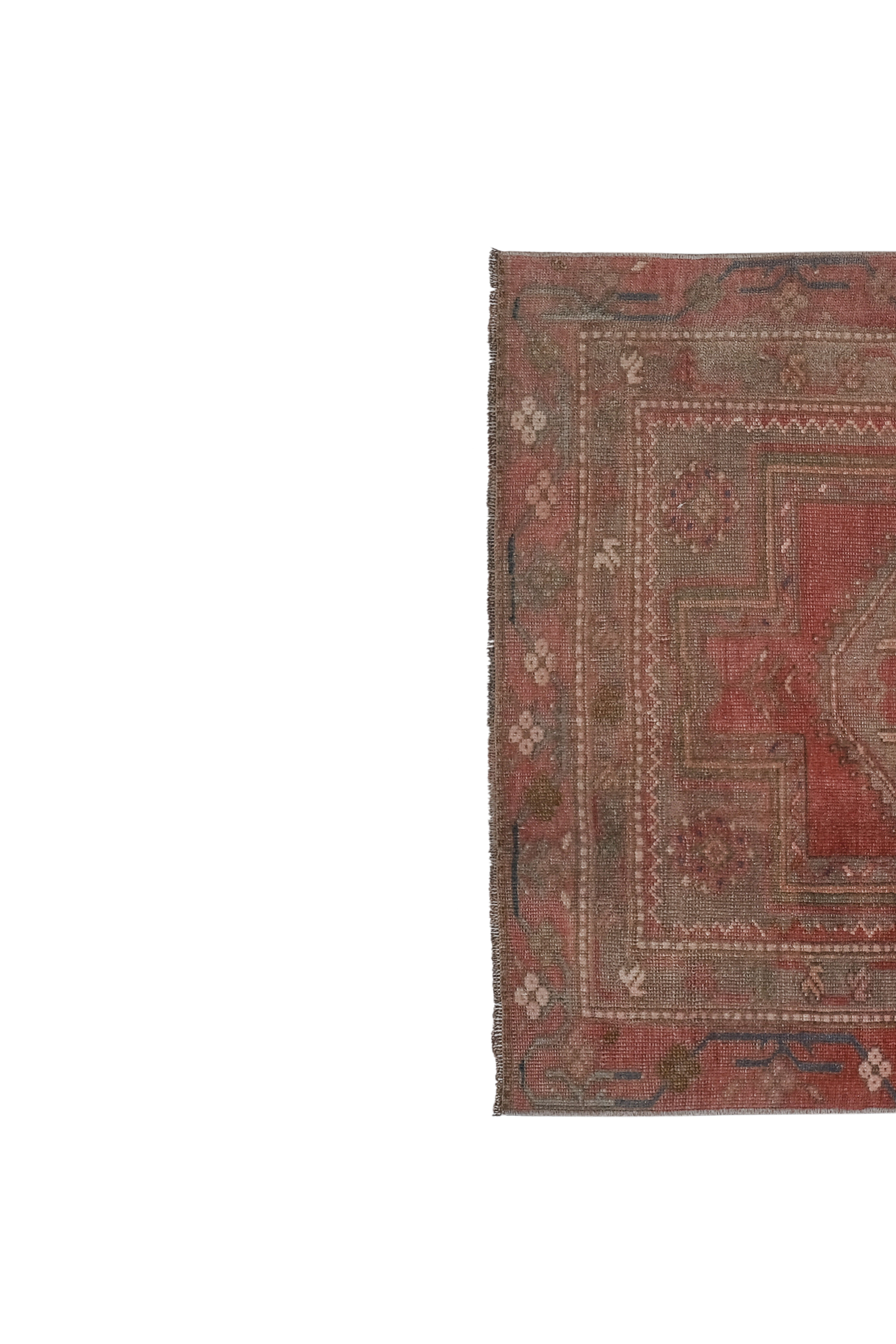 Vintage tribal geometric caucasian runner rug hand-knotted oriental carpet