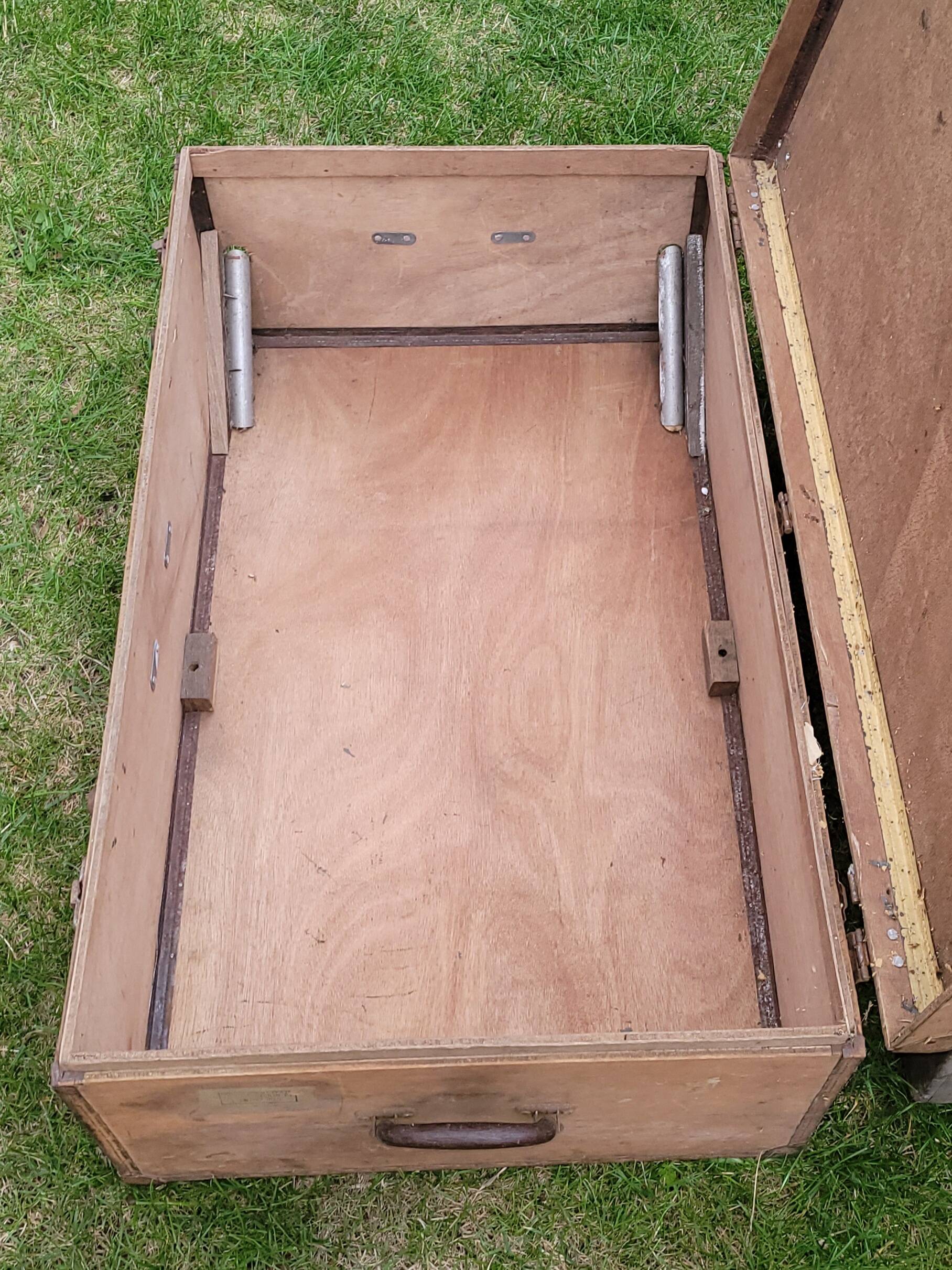 Large suitcase / wooden trunk - old