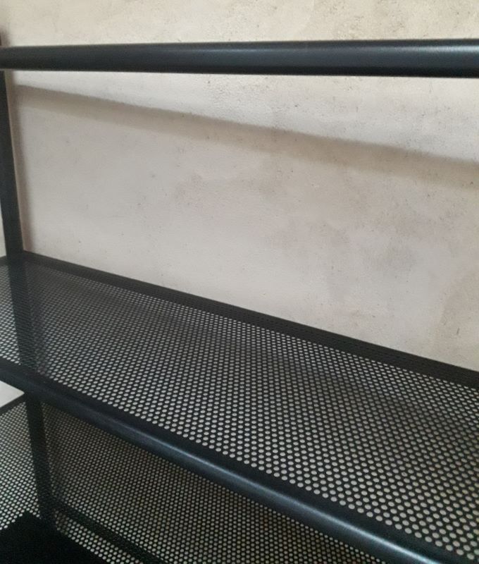 Desk shelves metal black vintage 80s