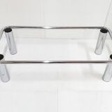 vIntage steel glass coffee table 1970