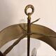 Three-Arm Bouillotte Lamp with Fire Shade, Green Tôle, Empire Directoire