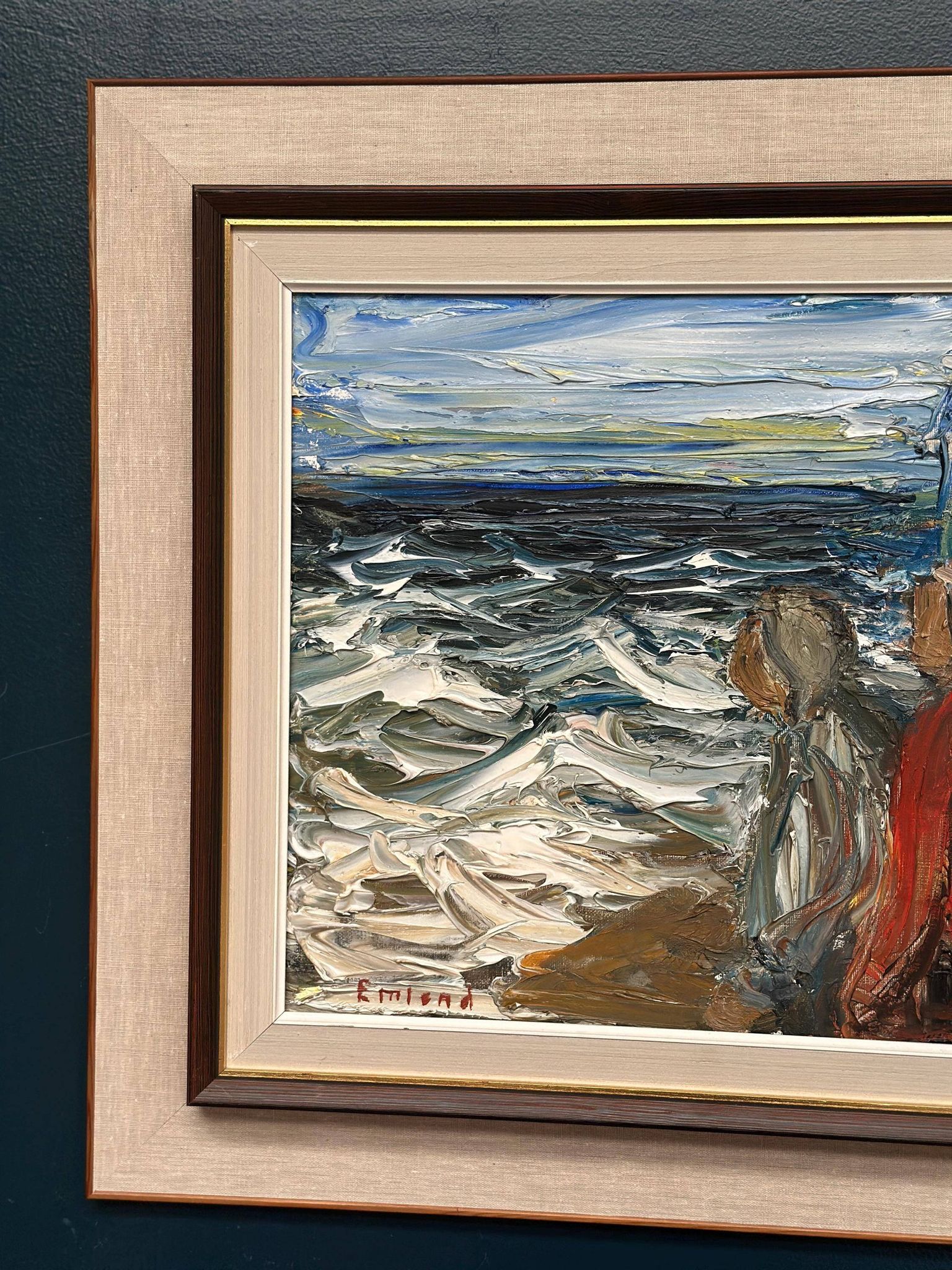 Huile sur toile originale – « Figures » par Einar Emland – Vintage