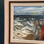 Huile sur toile originale – « Figures » par Einar Emland – Vintage