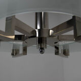 Functionalist 6-flamming Nickel-plated Chandelier, 1930s