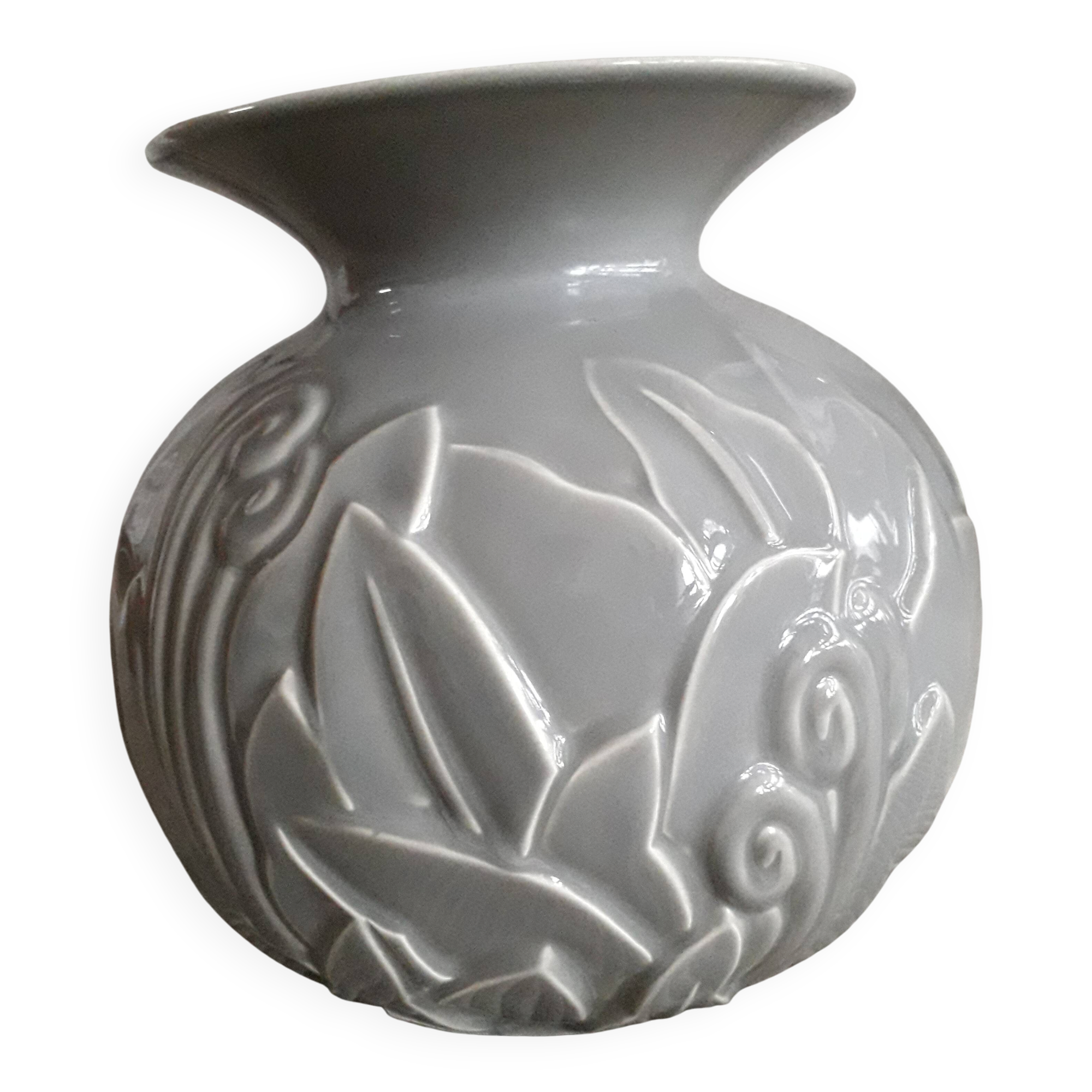 Vase art-déco au motif floral