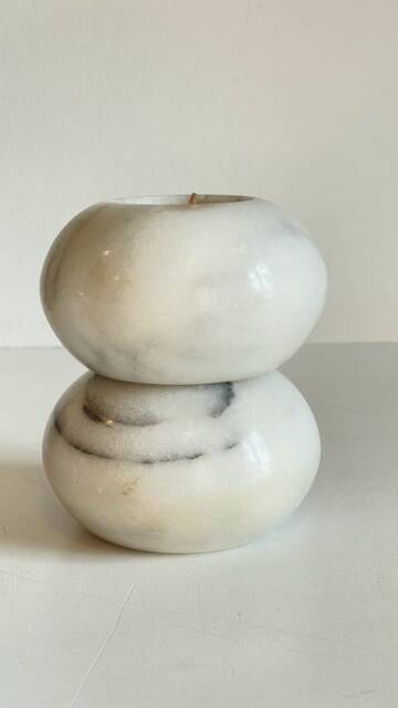 2 marble ball tealight holders from the 70s