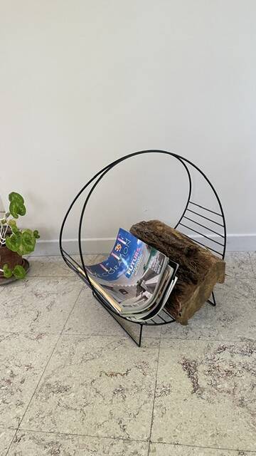 Magazine rack vintage log holder