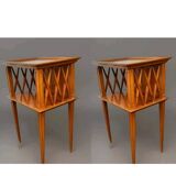 Pair of cherry wood bedside tables/end tables from the 1950s