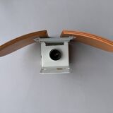 Wall light in thermoformed wood and cicada glass by Lucid design, 1980s