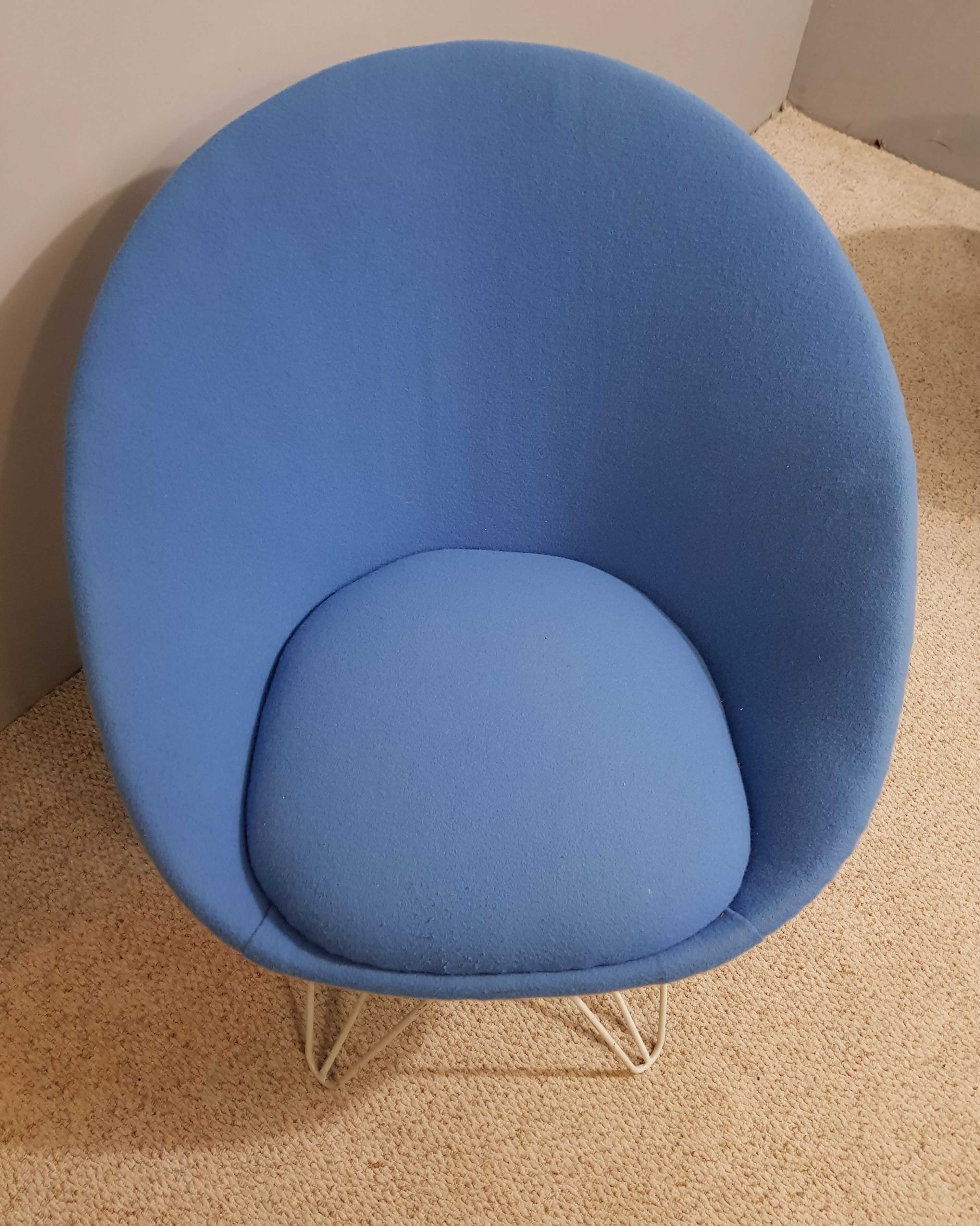 Pair of Italian blue low chairs 1950