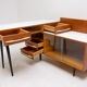 Corner writing desk with a bookcase by Mojmír Požár for ÚP Závody