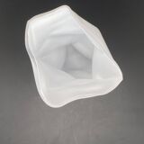 White tinted glass vase with crumpled effect