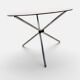 Vintage round table with smoked glass and foldable chrome legs.