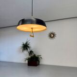 Antique Italian design Stilnovo brass and vintage metal gallows lamp
