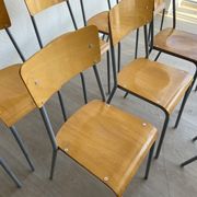 Set of 10 school chairs 70s