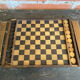 Double-Sided Wooden Checkers + Chess Game Board + Vintage Squares #D62