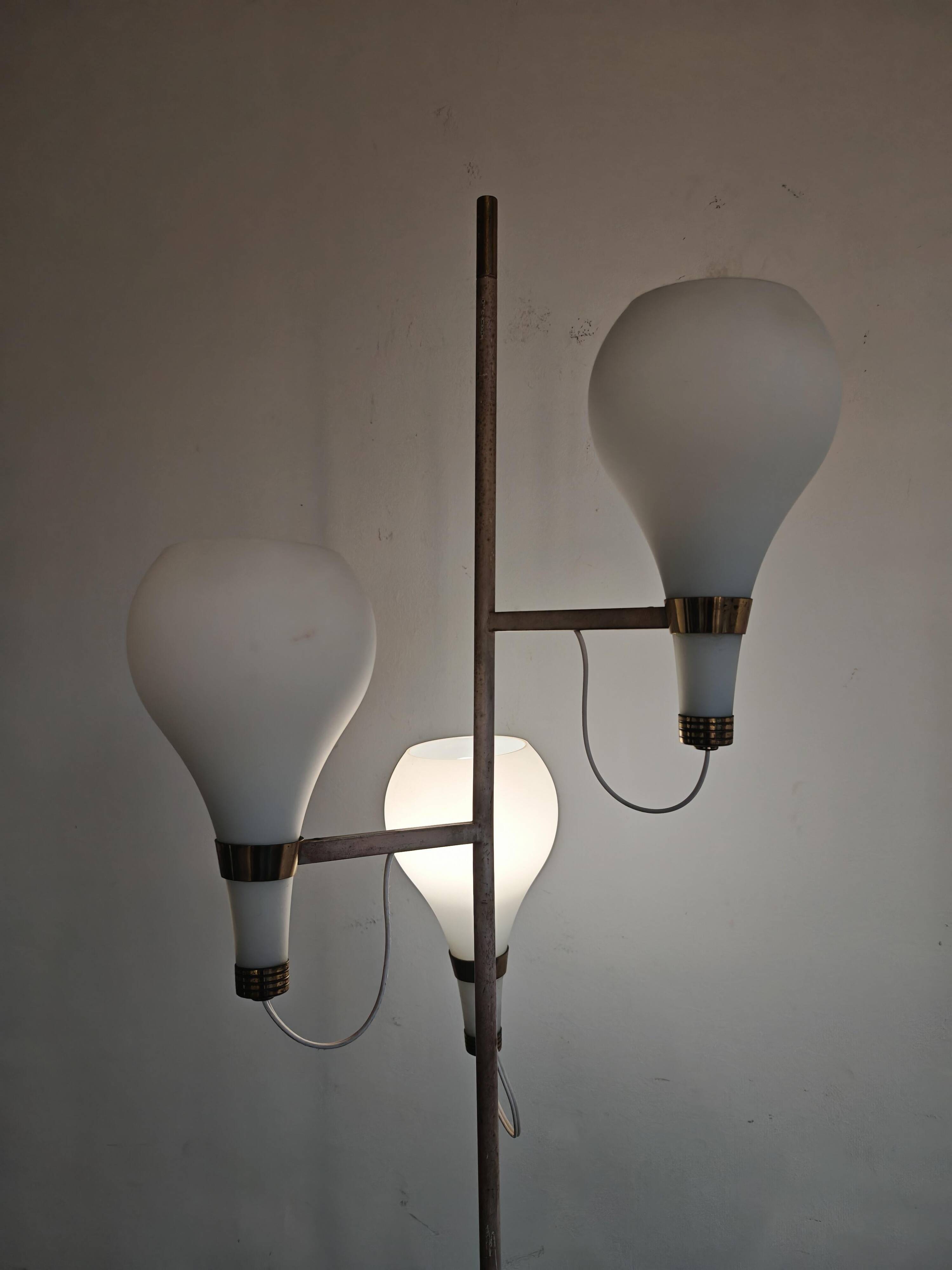Lampe sur pied 3 bras Mid Century Modern Stilnovo 1950