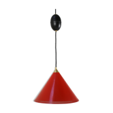 Danish conical hanging lamp goes up and down 1960's