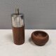 A salt shaker and a pepper mill in teak, made in Denmark 1960-70s