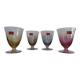 4 glasses with crystal water of Arques engraved colored - Calicia - 25 cl