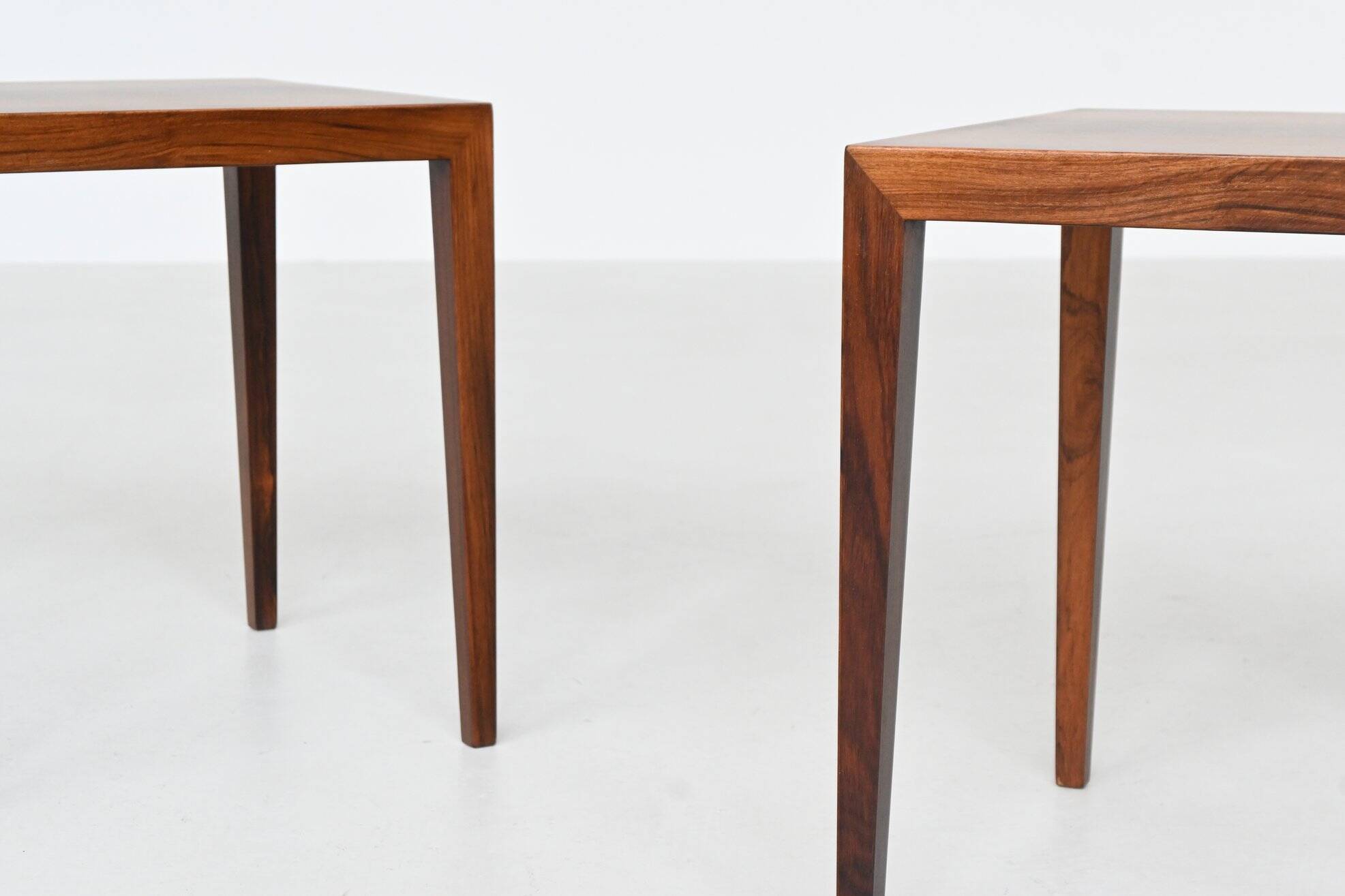 Severin Hansen pair of side tables in rosewood Haslev Denmark 1960