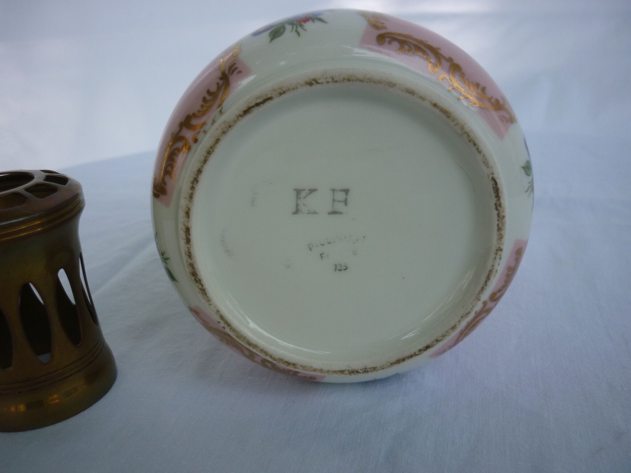 Berger lamp flowered porcelain