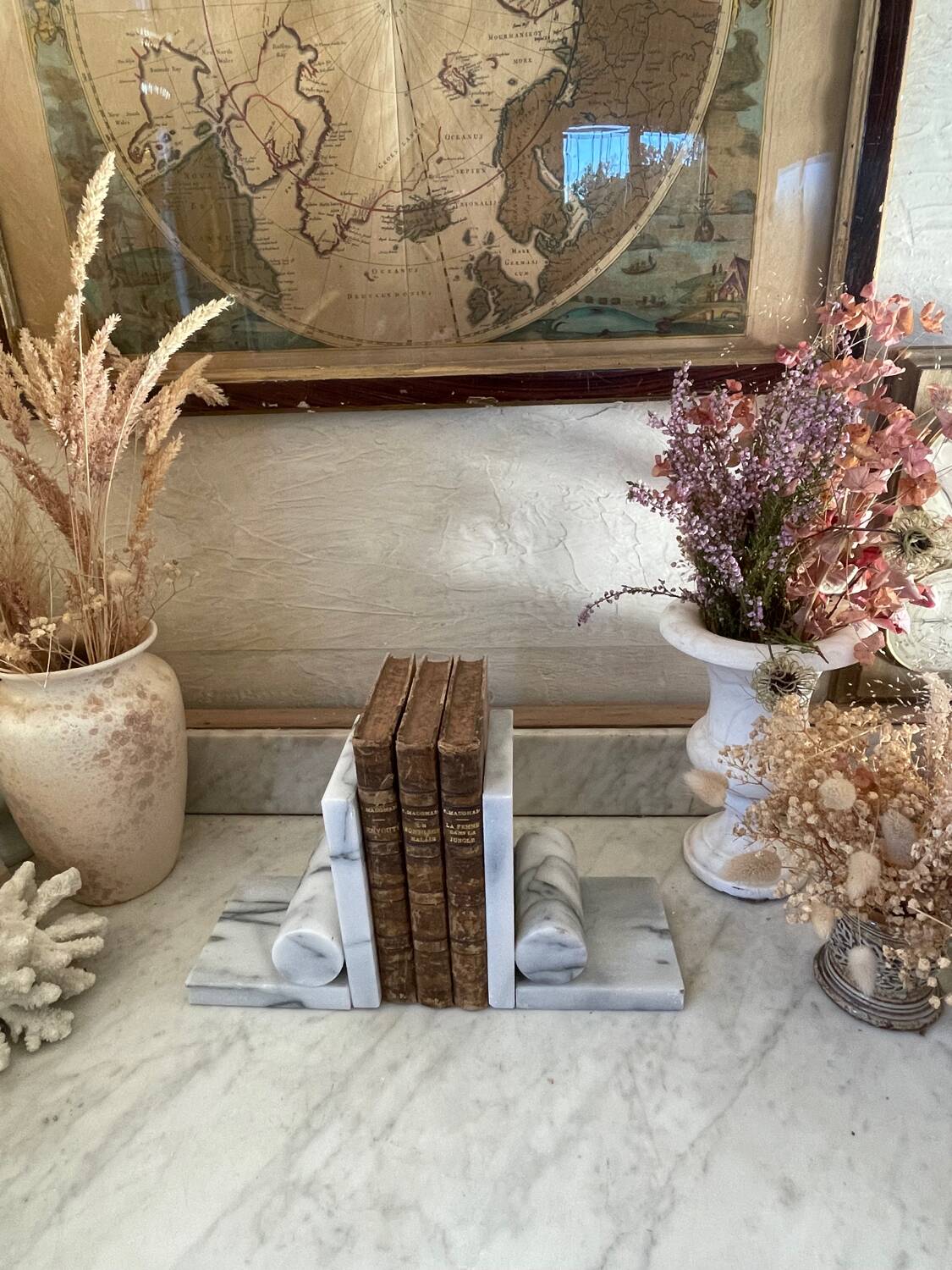 Pair of marble bookends