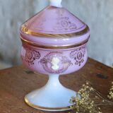Old pink opaline candy box