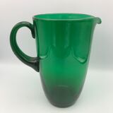 Vintage pichet in verre blown green emerald