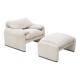 Maralunga armchair and ottoman set by Vico Magistretti for Cassina, 1970s.