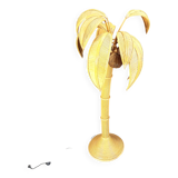 Vintage bamboo palm tree floor lamp, 1970s