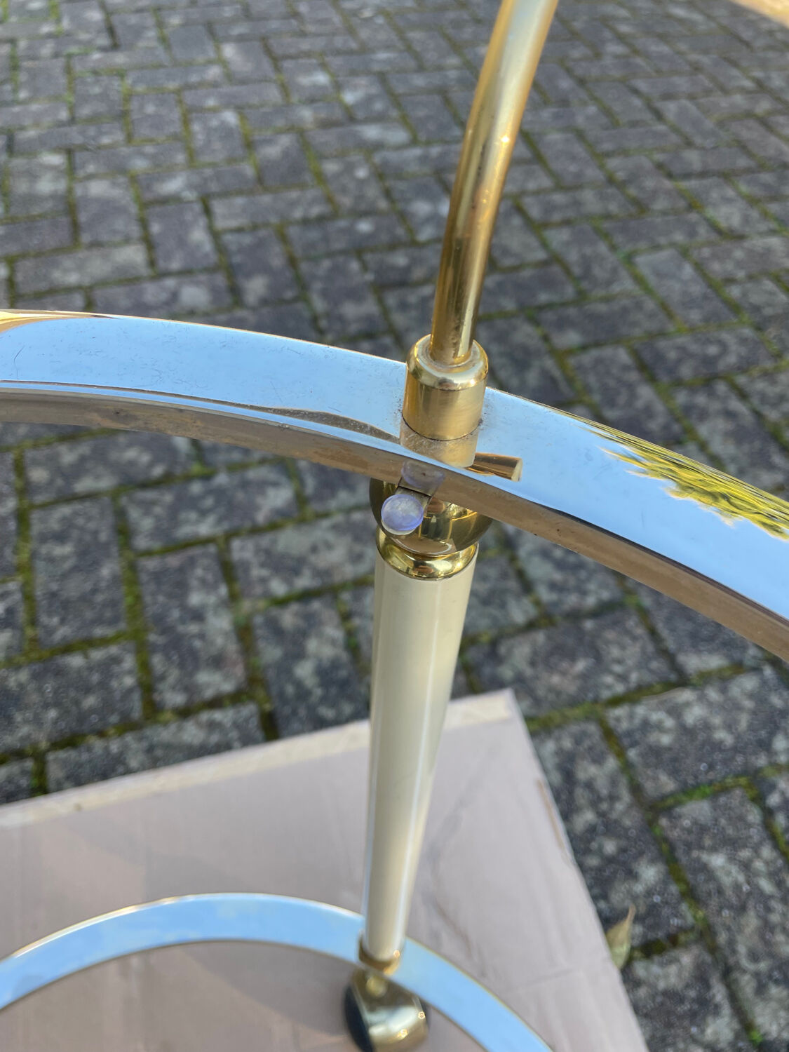 1960s glass and brass bar cart