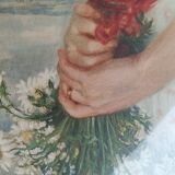 Portrait of a child with a bouquet