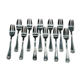 12 silver metal cake forks model louis xv style shell