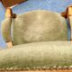 Voltaire armchairs in green velvet, the pair