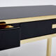 Pair of black lacquered consoles and brass 1970