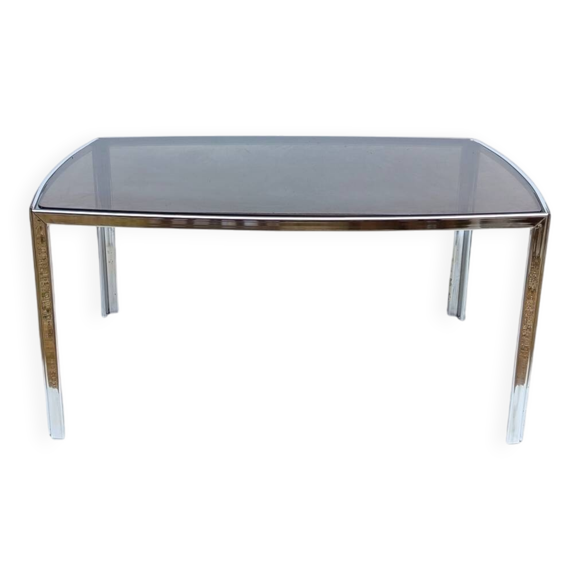 Vintage smoked glass table
