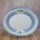 Plat ovale vintage Bassano décor bleu fleuri relief