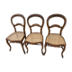 3 chaises cannées de style louis Philippe
