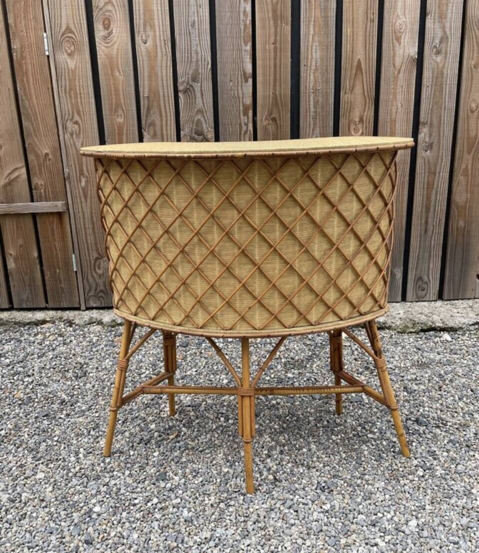 Bamboo tiki bar and bamboo rattan