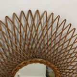 Vintage rattan mirror 60s