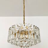 Large Austrian Palazzo Ice Glass Chandelier by J.T. Kalmar